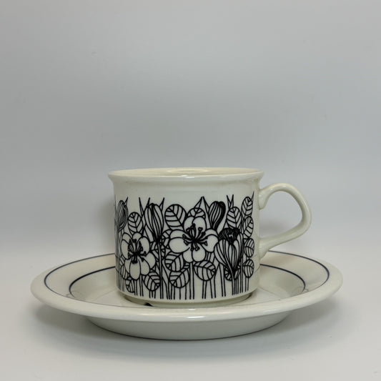 ARABIA Krokus black&white カップ＆ソーサー C&S （アラビア/クロッカス） ※傷あり