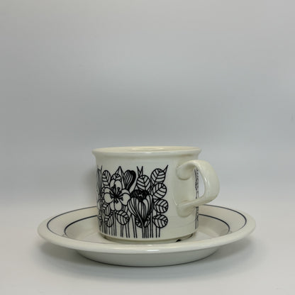 ARABIA Krokus black&white カップ＆ソーサー C&S （アラビア/クロッカス） ※傷あり