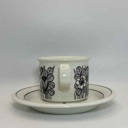 ARABIA Krokus black&white カップ＆ソーサー C&S （アラビア/クロッカス） ※傷あり