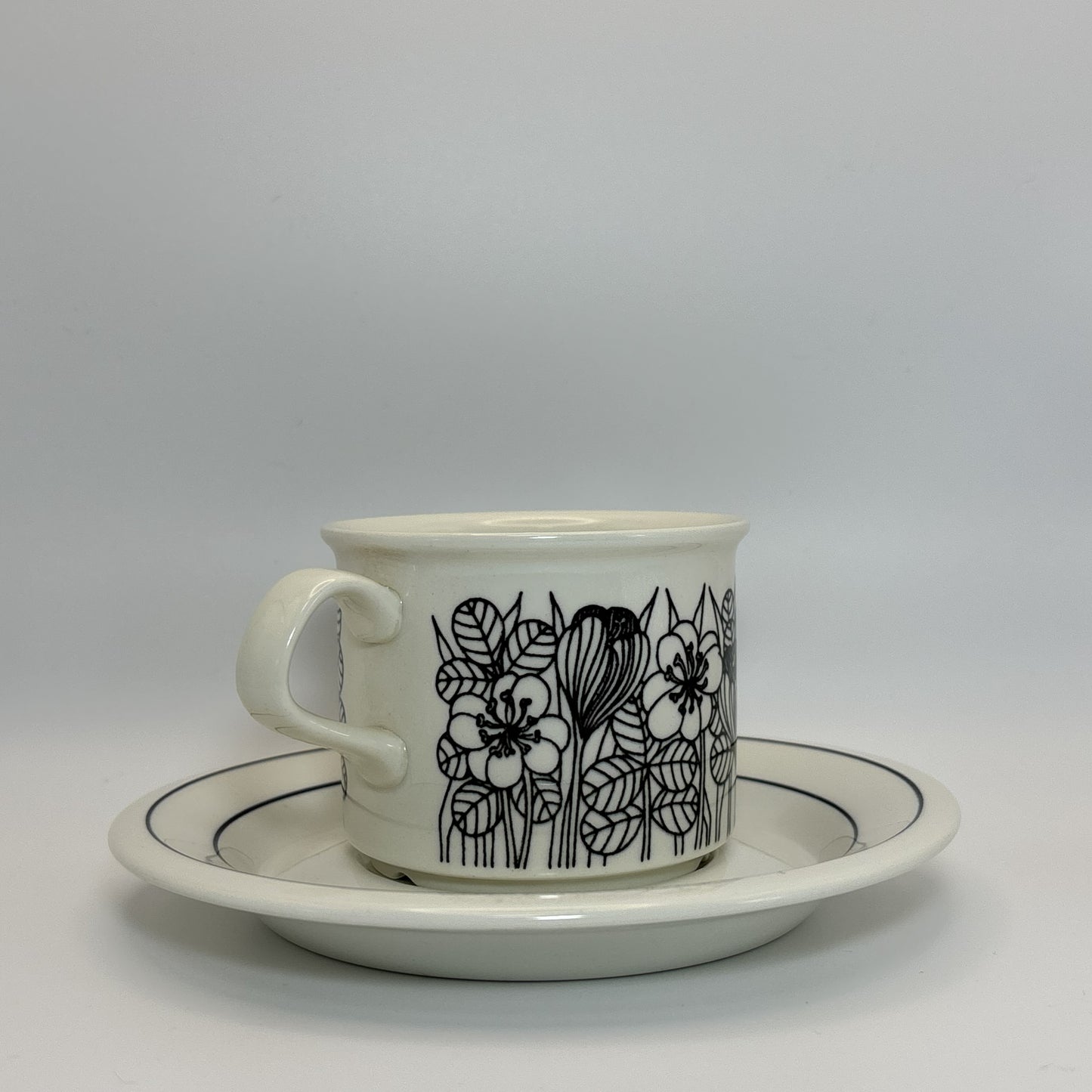 ARABIA Krokus black&white カップ＆ソーサー C&S （アラビア/クロッカス） ※傷あり