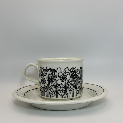 ARABIA Krokus black&white カップ＆ソーサー C&S （アラビア/クロッカス） ※傷あり