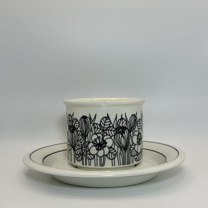ARABIA Krokus black&white カップ＆ソーサー C&S （アラビア/クロッカス） ※傷あり